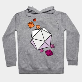 Lesbian Pride Colors Dice Hoodie